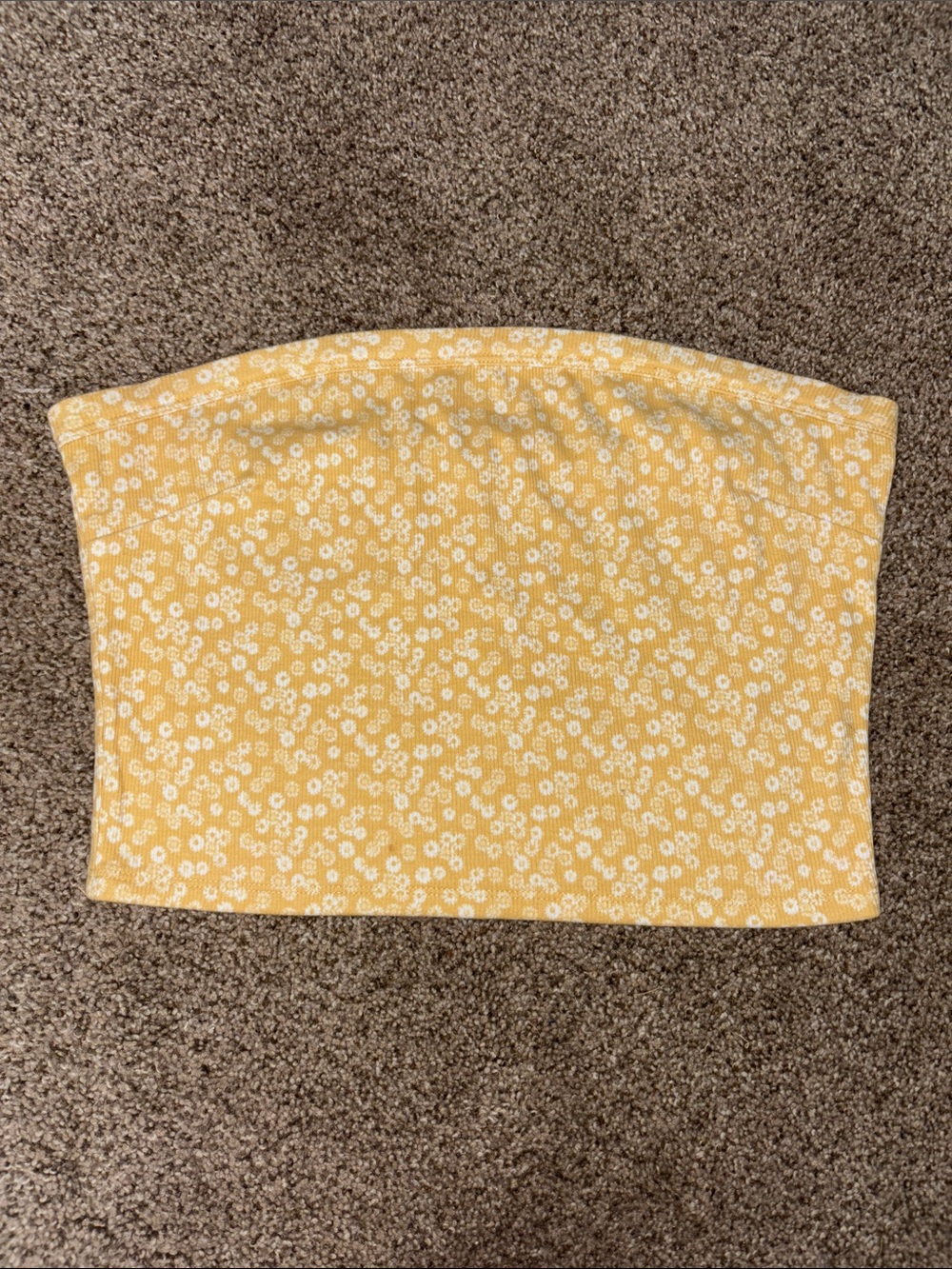Arizona Jean Company Yellow Floral Strapless Tube Top